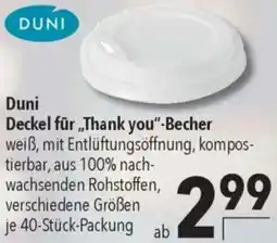 CITTI Markt Duni Deckel für „Thank you" Becher Angebot