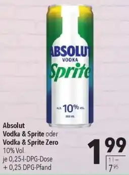 CITTI Markt Absolut Vodka & Sprite oder Vodka & Sprite Zero Angebot