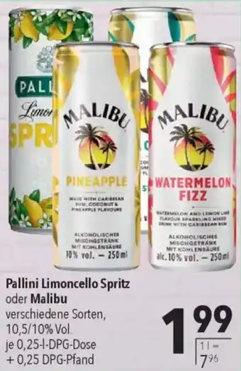 CITTI Markt Pallini Limoncello Spritz oder Malibu Angebot