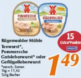 inkoop Rügenwalder Mühle Teewurst, Pommersche Gutsleberwurst oder Geflügelleberwurst Angebot