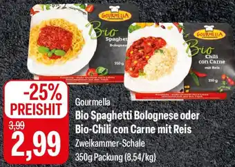 Feneberg Gourmella Bio Spaghetti Bolognese oder Bio-Chili con Carne mit Reis Angebot