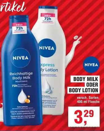 Handelshof NIVEA BODY MILK ODER BODY LOTION Angebot