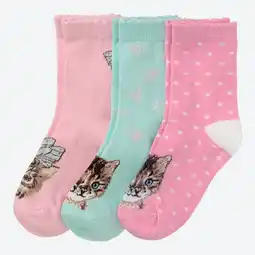 NKD Kinder-Mädchen-Socken mit Katzen-Motiven, 3er-Pack Angebot