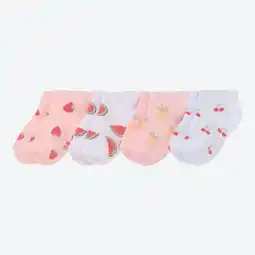 NKD Baby-Mädchen-Sneaker-Socken im süßen Früchtedesign, 4er-Pack Angebot