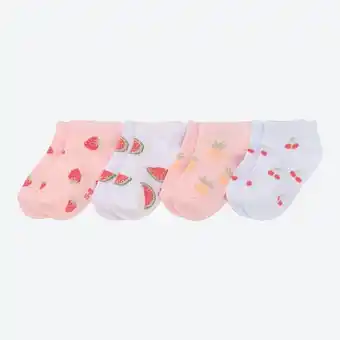 NKD Baby-Mädchen-Sneaker-Socken im süßen Früchtedesign, 4er-Pack Angebot