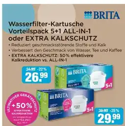 V Markt Brita wasserfilter-kartusche vorteilspack 5+1 all-in-1 oder extra kalk-schutz Angebot