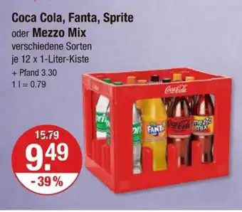 V Markt Coca cola, fanta, sprite mezzo mix Angebot