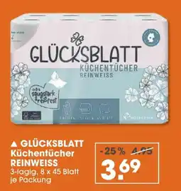 V Markt Glücksblatt küchentücher reinweiss Angebot