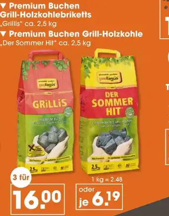 V Markt Profagus premium buchen grill-holzkohlebriketts oder premium buchen grill-holzkohle Angebot