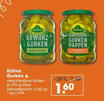 V Markt Kühne gewürzgurken oder schlesische gurkenhappen Angebot