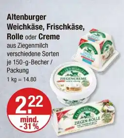 V Markt Altenburger weichkäse, frischkäse, rolle oder creme Angebot