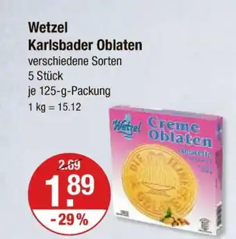 V Markt Wetzel karlsbader oblaten Angebot