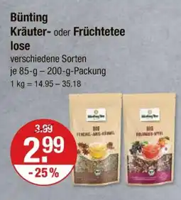 V Markt Bünting kräuter- oder früchtetee lose Angebot