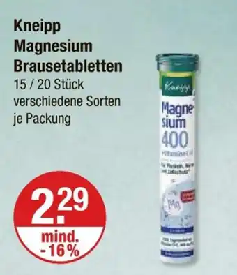 V Markt Kneipp magnesium brausetabletten Angebot