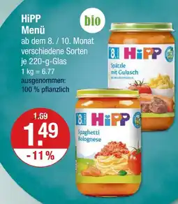 V Markt Hipp menü Angebot