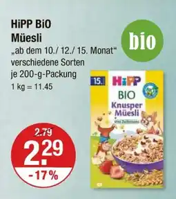 V Markt Hipp bio müesli Angebot