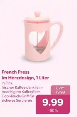 V Markt French press im herzdesign, 1 liter Angebot