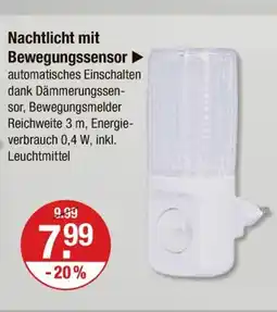 V Markt Nachtlicht mit bewegungssensor Angebot