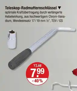 V Markt Teleskop-radmutternschlüssel Angebot