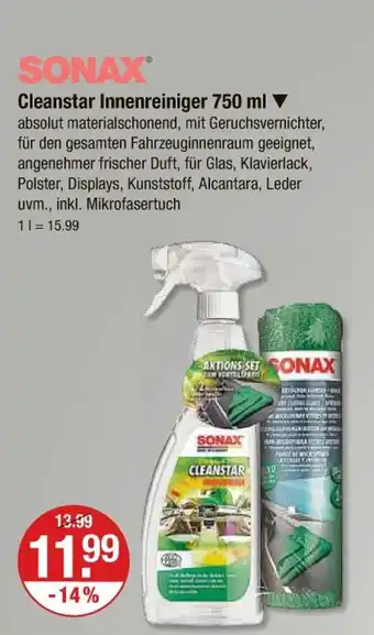 V Markt Sonax cleanstar innenreiniger 750 ml Angebot