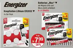 V Markt Energizer knopfzellen lithium cr2032 Angebot