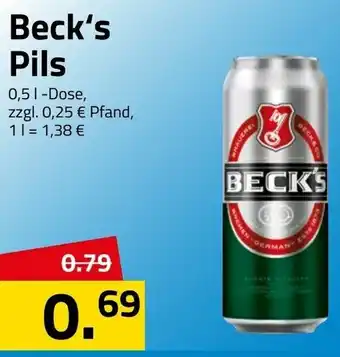 Logo Getränkemarkt Beck's Pils 0,5L Angebot