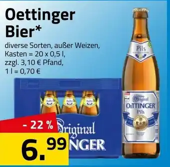 Logo Getränkemarkt Oettinger Bier 20x0,5L Angebot