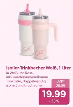 V Markt Isolier-trinkbecher weiß, 1 liter Angebot