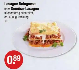 V Markt Lasagne bolognese oder gemüse-lasagne Angebot