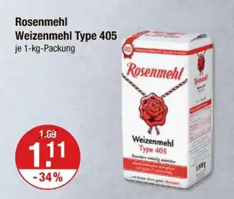 V Markt Rosenmehl weizenmehl type 405 Angebot