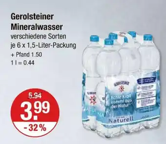 V Markt Gerolsteiner mineralwasser Angebot