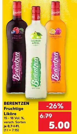 Kaufland Berentzen wald frucht oder saurer apfel oder maracuja Angebot