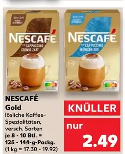 Kaufland Nescafé cremig zart oder weniger süß Angebot