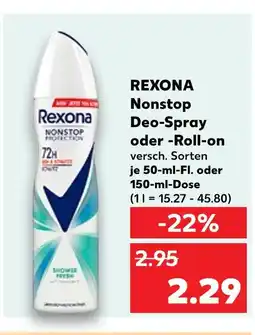 Kaufland Rexona nonstop deo-spray oder -roll-on Angebot