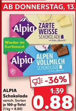 Kaufland Alpia schokolade Angebot