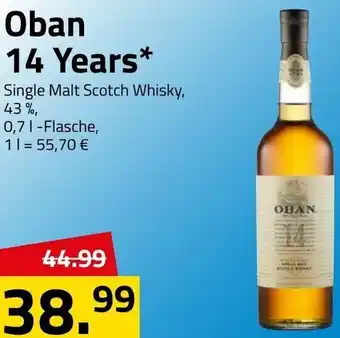 Logo Getränkemarkt Oban 14 Years Single Malt Scotch Whisky 0,7L Angebot