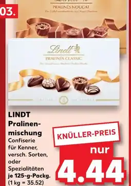 Kaufland Lindt pralinés nougat oder pralinés classic Angebot