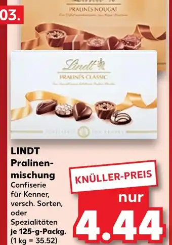 Kaufland Lindt pralinés nougat oder pralinés classic Angebot