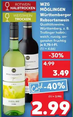 Kaufland Wzg möglingen rotwein halbtrocken oder weisswein trocken Angebot