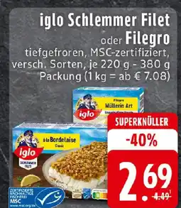 Edeka iglo Schlemmer Filet oder Filegro Angebot