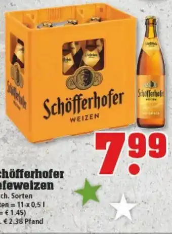 trinkgut Schöfferhofer Hefeweizen 11x0,5L Angebot