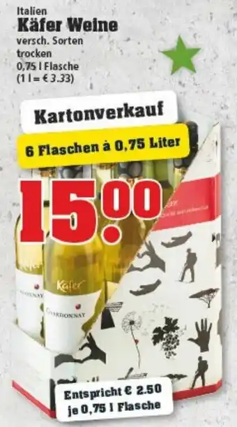 trinkgut Käfer Weine 0,75L Angebot