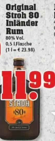 trinkgut Original Stroh 80 Inländer Rum 0,5L Angebot