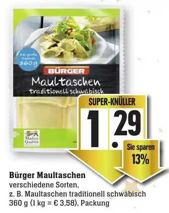 nah & gut Bürger Maultaschen 360g Angebot