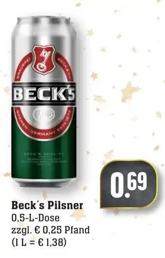 nah & gut Beck's Pilsener 0,5L Angebot