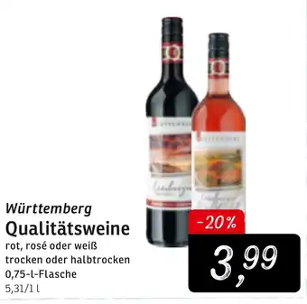 KONSUM Württemberg Qualitätsweine 0,75L Angebot