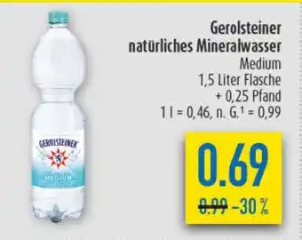 diska Gerolsteiner natürliches Mineralwasser Angebot