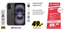 MEDIMAX Apple iPhone 16 + vodafone SMART La) al) a5) Angebot