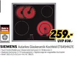 MEDIMAX SIEMENS Autarkes Glaskeramik-Kochfeld ET645HN17E Angebot