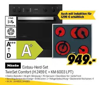 MEDIMAX Miele Einbau-Herd-Set Twin Set Comfort (H 2459 E + KM 6003 LPT) Angebot